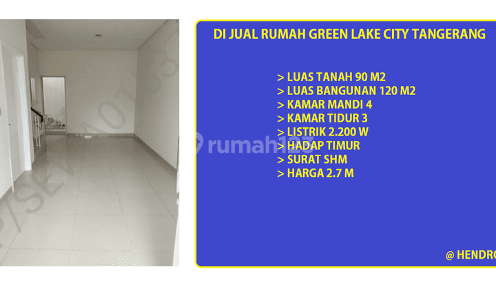 Rumah Bagus SHM di Green Lake City, Tangerang 1