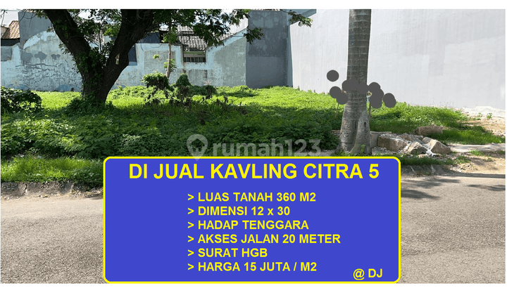 di Jual Tanah di Citra Garden 5, Jakarta Barat HGB 360 m²