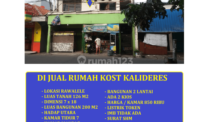 Jual Rumah Kost 2 Lantai di Jl Rawa Lele Kalideres Jakarta Barat 1