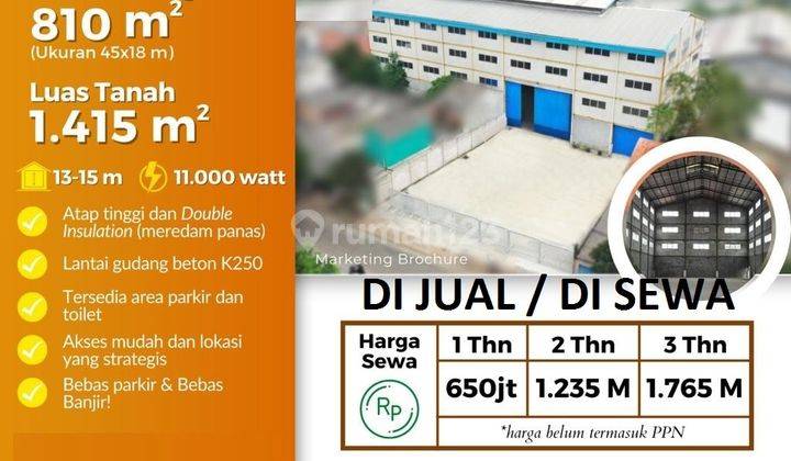 di Jual di Sewa Gudang Jl Imam Bonjol Karawaci Tangerang 1