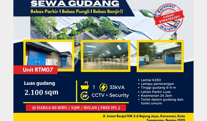 Sewa Gudang 4000 Meter Siap Huni di Karawaci Tangerang Sewa Gudang 4000 Meter Siap Huni di Karawaci Tangerang