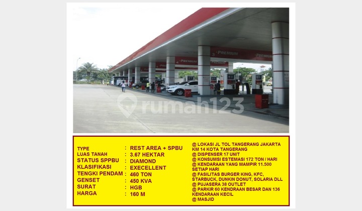Jual Rest Area Spbu Pom Bensin di KM 14 Pinang Tangerang Jual Rest Area Spbu Pom Bensin di KM 14 Pinang Tangerang