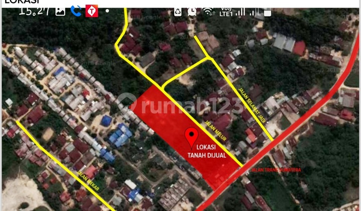 Tanah Komersil Pekanbaru,Lintas Sumatra,Tenayan Raya,Opsi Sewa