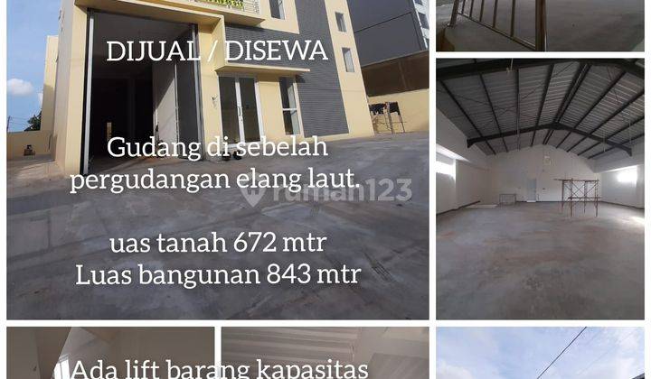 Disewa Gudang di Jdc jakarta Distribution Center Sebelah Pergudangan Elang Laut. Lt 672m2, Lb 843m2, 3 Lantai, Ada Lift Barang  1