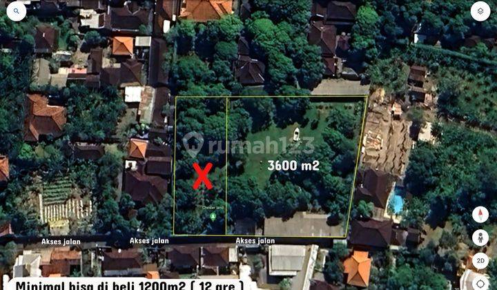 Land of 3600m² can be purchased for a minimum of 12 acres in Sanur Bali 1