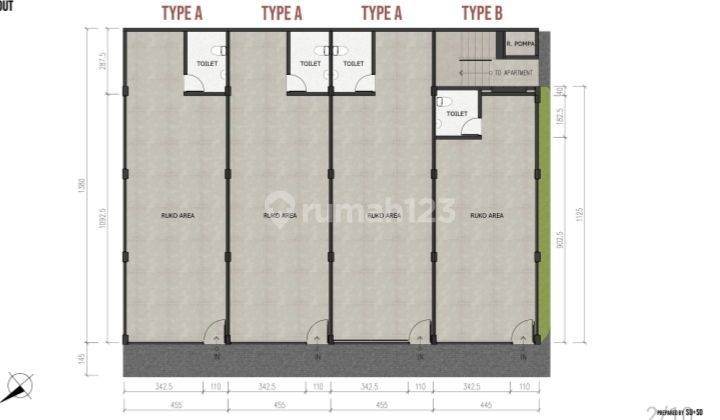 Commercial space / Ruko For lease in padang linjong Canggu 2
