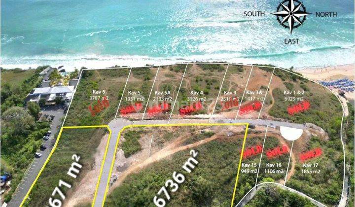 Commercial Land for Sale near El Kabron Beachclub - Cemongkak Beach, 6736m2 & 3671 m2 1