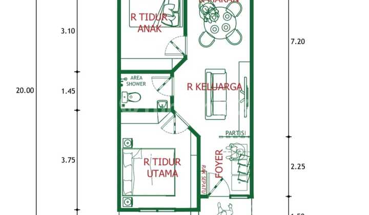 Dijual Rumah American Classic 2kt Di Aws 2