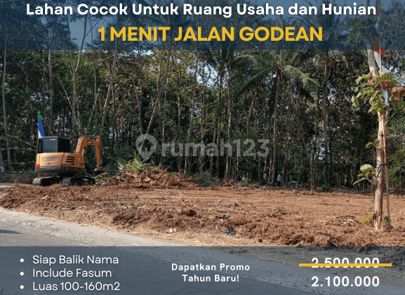 View Sawah 100 Jt An Tanah Dijual Sleman, Barat Pasar Godean 1