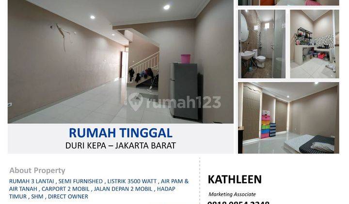 DIJUAL / DISEWA RUMAH 4 KAMAR DI DURI KEPA 1