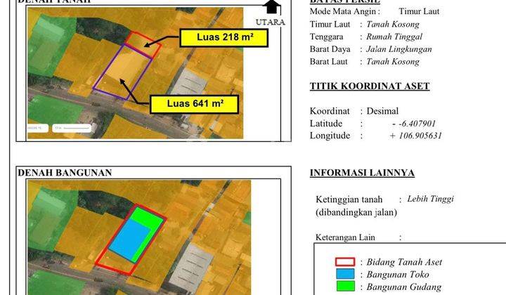 Ruang usaha Lt 859 M2 di Jalan Baru Cikeas Leuwinanggung, Depok 2