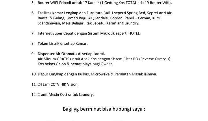 Dijual Rumah Kos di Tomang, Grogol, Jakarta Barat 2