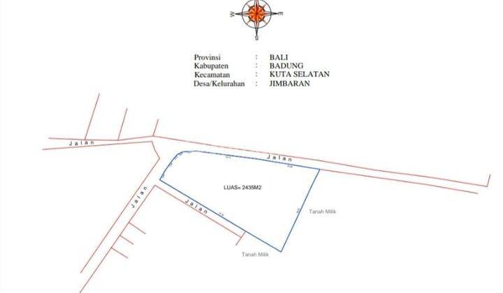 Tanah murah belakang Side walk mall Jimbaran 2100m2 idr 5,5jt/m2 2