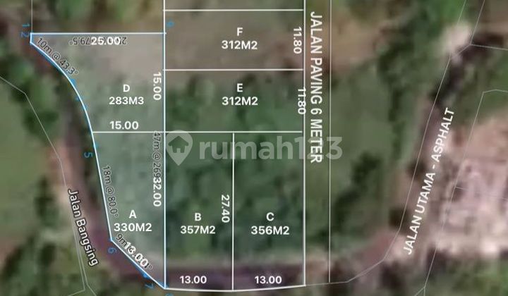 Tanah Premium Dekat Pantai Bingin Pecatu Start 283M2 Idr 13 Jt/M2