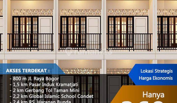 Hunian 2 Lantai Harga 300 Jutaan Dalam Cluster Di Kramatjati - Jakarta Timur Dekat Gerbang Tol Taman Mini 2