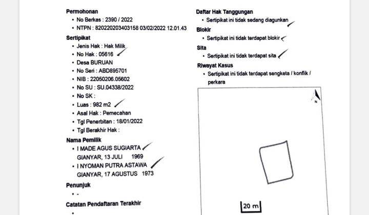 Tanah view hamparan sawah di blahbatuh Ubud,  free layout villa 5