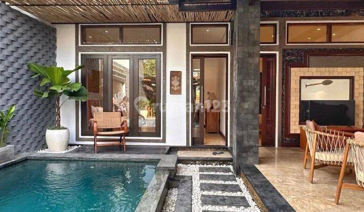 Villa full furnish di taman sari kerobokan, akses jalan 6 meter, 1