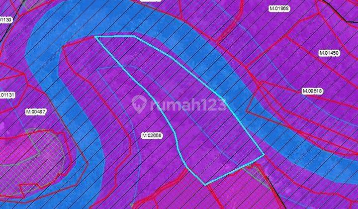 Land with full view of rice fields and riverbanks in Tabanan 1