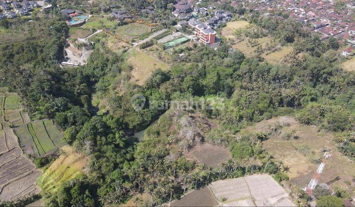 River cliff land with rice field and jungle view, 5 meter road access 2