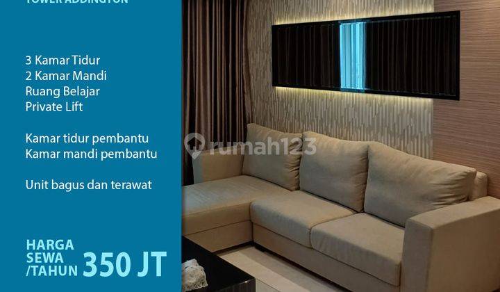 Disewakan Apartemen Kensington Tower Addington 3BR 1