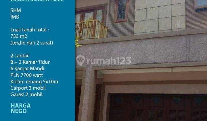 Rumah 2 Lantai 8BR Kolam Renang di Condet Jakarta Timur 1