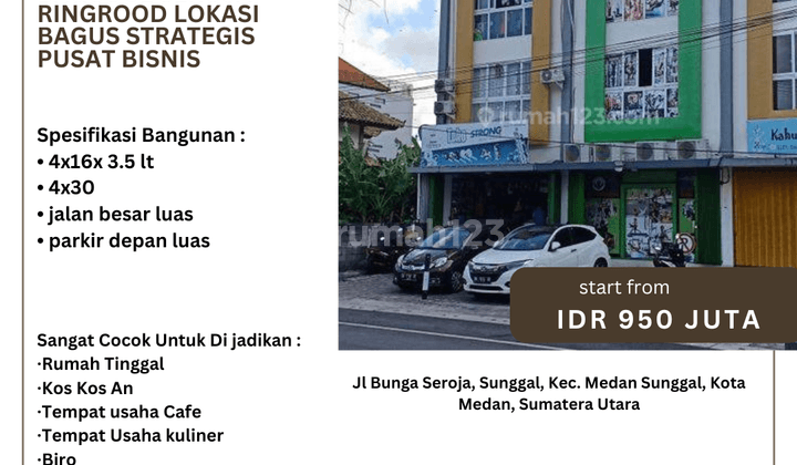 Di Jual Ruko Bagus Shm, Jalan Seroja Medan Sunggal  1