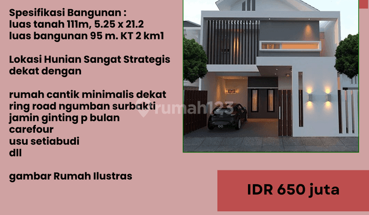 Di Jual Rumah minimalis di padang bulan ngumban surbakti 1