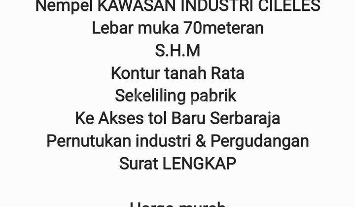 Dijual Tanah di Kawasan Industri Cileles, Lebak SHM 2