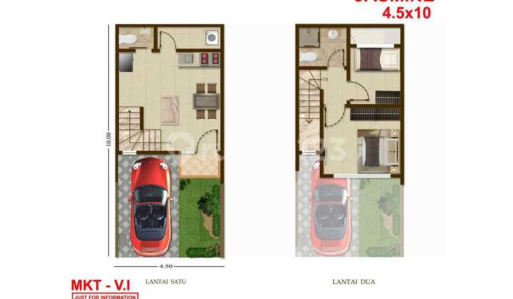 Dijual Rumah Cluster Spring Garden Uk 4,5x10 Jasmine Pik2