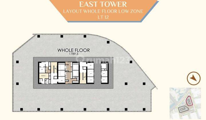 Dijual perkantoran modern menara syariah pik2 1