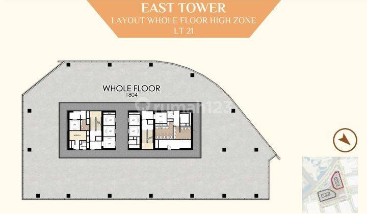 Dijual office tower menara syariah high zone 1