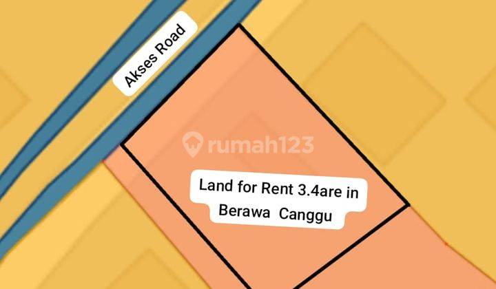 Tanah:340 M2(3,4 Are) Super Langka Siap Bangun Di Pantai Berawa Canggu Badung Bali  2