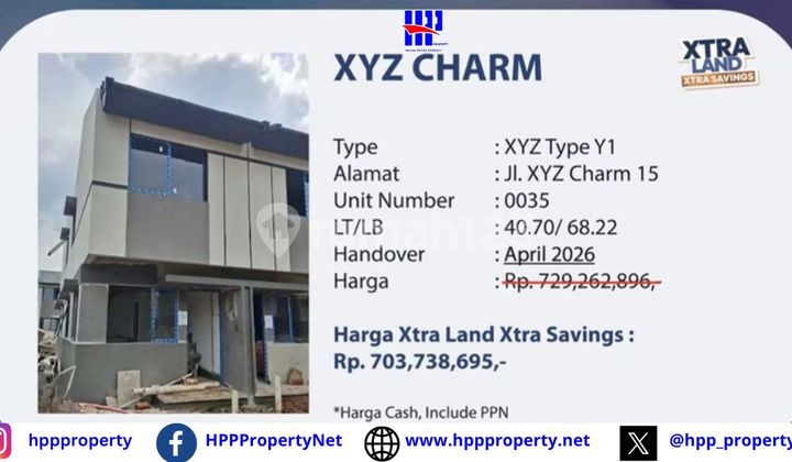 Park Serpong - Xtra Land Xtra Savings | Xyz Charm - Type Y1 2