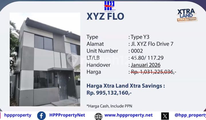 Park Serpong - Xtra Land, Xtra Savings | Xyz Flo - Type Y3