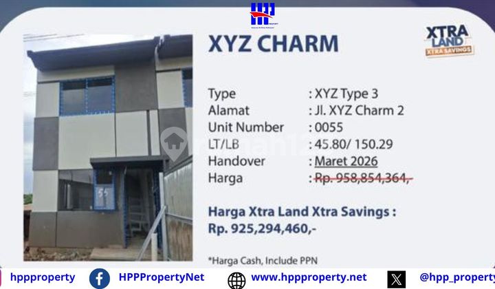 Park Serpong - Xtra Land, Xtra Savings | Xyz Charm - Type Y3
