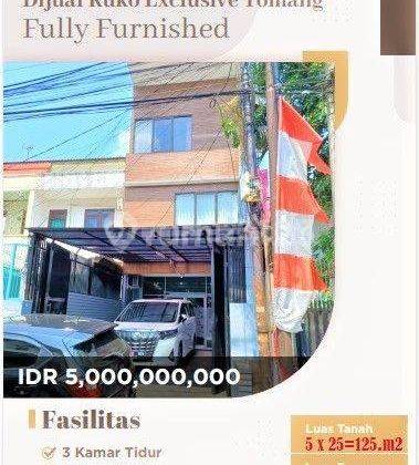 Rukan Tomang. 3 Lantai. 5x25. Jalan 3 Mobil. Full Furnish 1