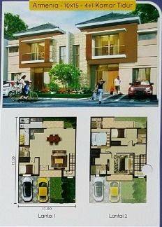 Rumah 2 Lantai Type Armenia Luas 10x15 150m2 di Cluster Nashville Pik 2, Tangerang 2