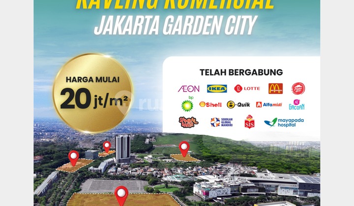 Commercial Lot 25x40 main boulevard JGC Jakarta Garden City Commercial Lot 25x40 main boulevard JGC Jakarta Garden City