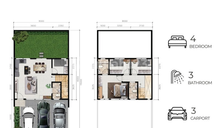 Brand New Rumah Lebar 8 2Lt  Modern Mansion Garden Cilincing 2