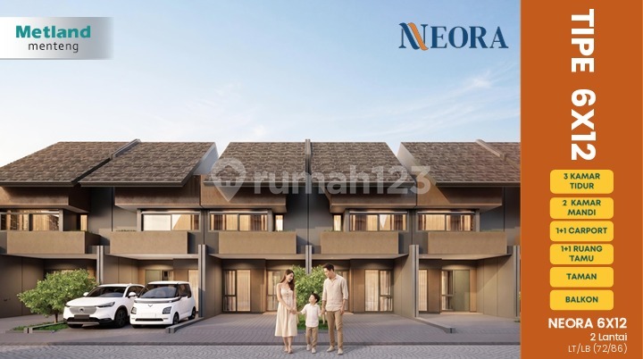 Brand New 2-Story House Starting at 900 Million - Neora Metland Menteng Cakung