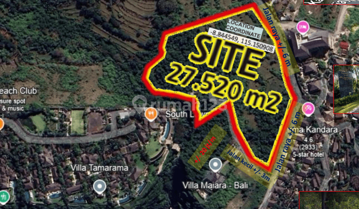 Tanah 27 Hektar di Bali Selatan Cocok Utk Invest Resort 73191 Mar 1