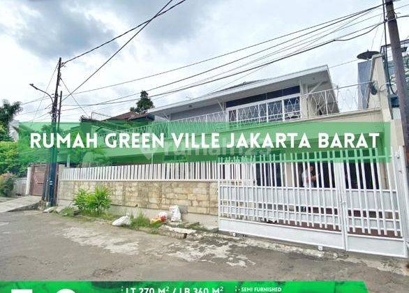 Dijual Rumah 270m² Green Ville Jakarta Barat depan Taman 1