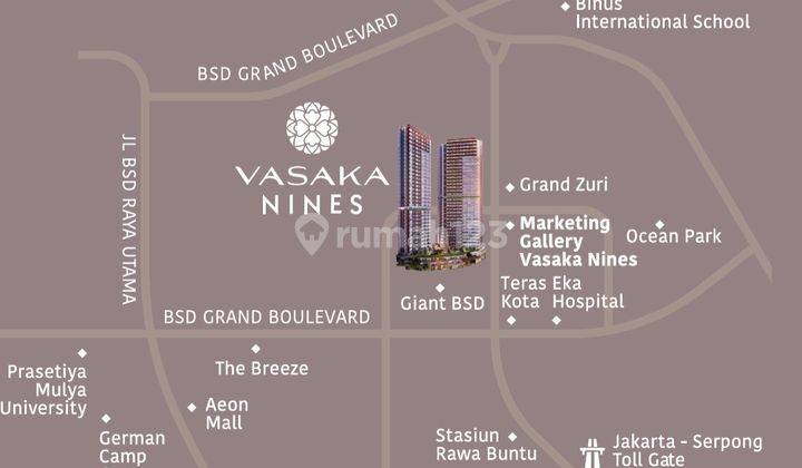 Jual Cepat, Beli Langsung Untung Vasaka Nines Studio Cbd Bsd <5 Menit Ke The Breeze, 10 Menit Ke Mall Aeon - Lebih Murah Dari Harga Developer! 2