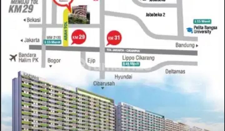 Dijual Apartemen Riverview Tower Mahakam , Cikarang 2