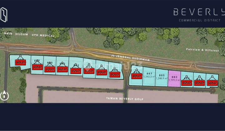 Kavling Premium Beverly Commercial District At Lippo Village Cbd 1