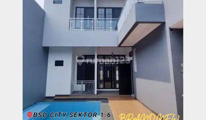 Dijual Rumah Brand New Dengan Kolam Renang Desain Minimalis Modern Di BSD City Serpong Utara Tangerang Selatan 1