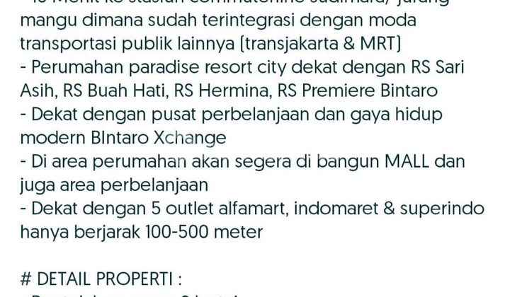 Rumah di Cluster Paradise Resort Ciputat Pamulang TangSel 2