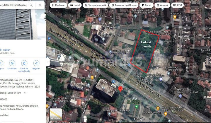 Jual Bawah Njop Tanah K1 Seberang Gedung P H E 1