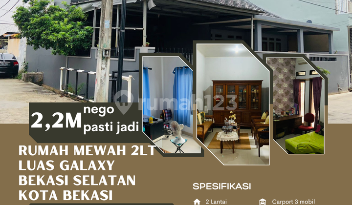 Luxurious 2-storey house, wide, Galaxy, South Bekasi, Bekasi City, no flooding.