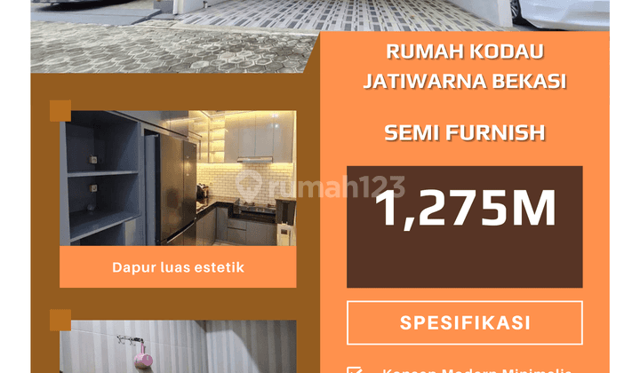 rumah di kodau jati warna semi furnished siap huni bebas banjir bekasi 1